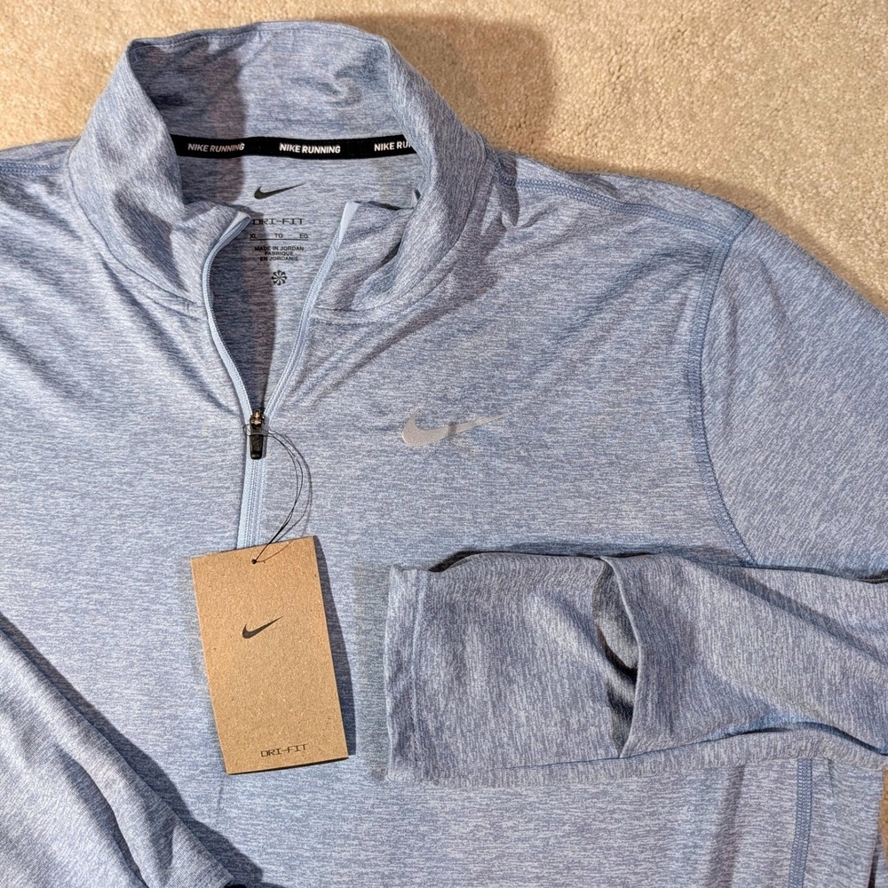 Nike Womens Dri-FIT Element Half-Zip Running Top Blue Heather XL CU3220-440